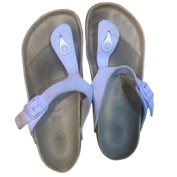 Birkenstock Gizeh - Nubuck Leather light purple USED size 38 =7-7.5 - Picture 1 of 6